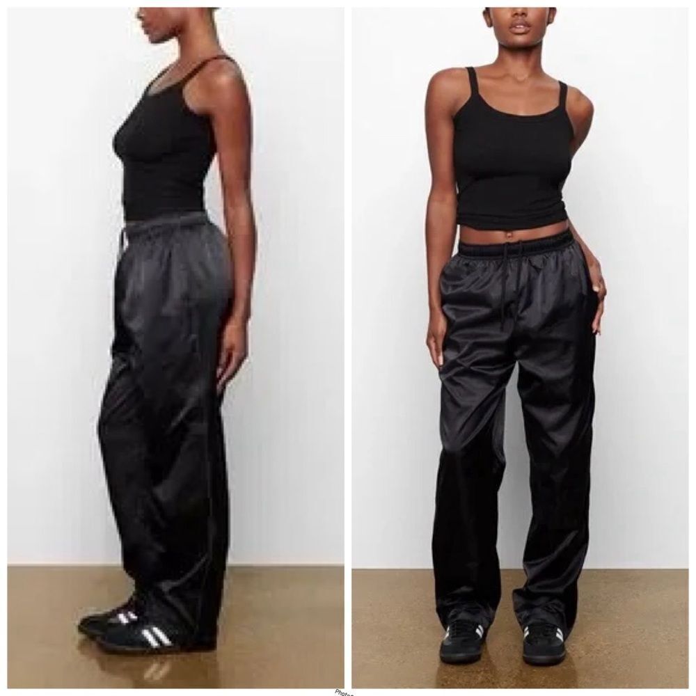 SKIMS Utility Sport Satin Track Pants with Ankle Zip XXS